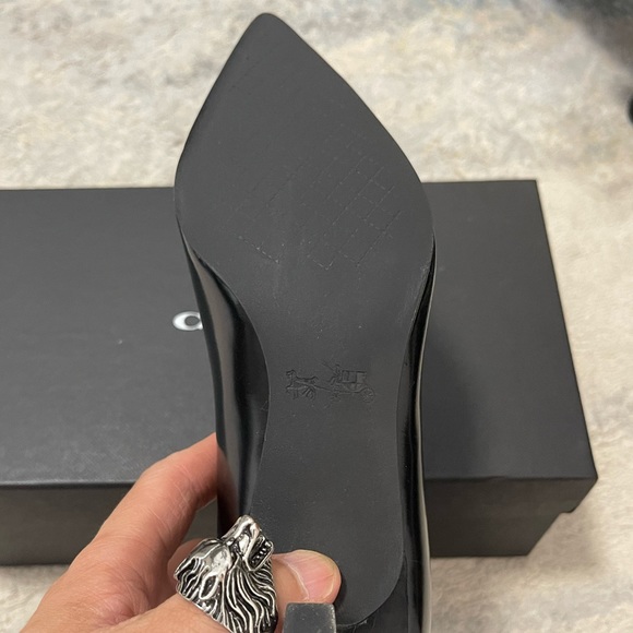 NIB Women's Size 5 Coach G1993 Unipump Jet Mirror 1.5" Leather Heels In Black - Picture 11 of 12